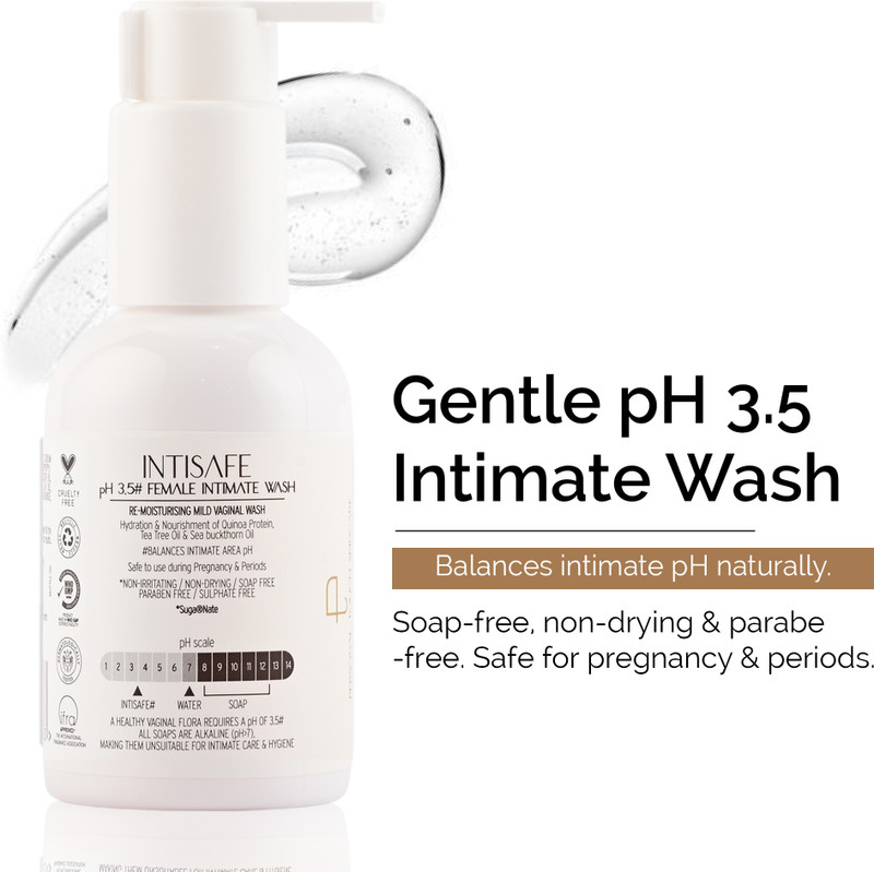 PERSONAL TOUCH SKINCARE Intisafe pH 3.5 Intimate Wash | Re-Moisturising Mild Vaginal Wash Intimate Wash(100 ml, Pack of 1)