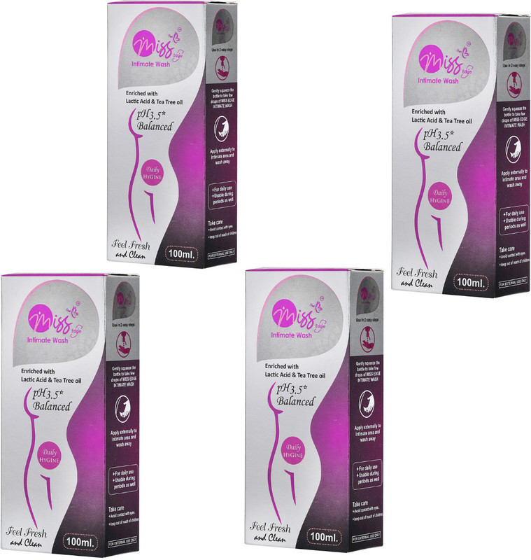 Missedge Miss Edge Women Intimate Care Ph 3.5 Balanced Intimate Wash(100 ml, Pack of 4)