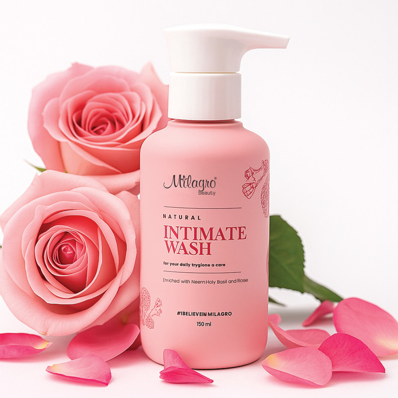 Milagro Beauty Natural Gentle Mild Foaming Feminine Vaginal Care with Neem & Holy Basil Intimate Wash(120 ml, Pack of 1)