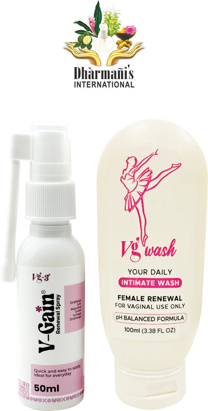 Dharmani's International V‑Gain Renewal Spray 50 ML With Vg Wash 100 ML Intimate Gel(215 g, Pack of 2)