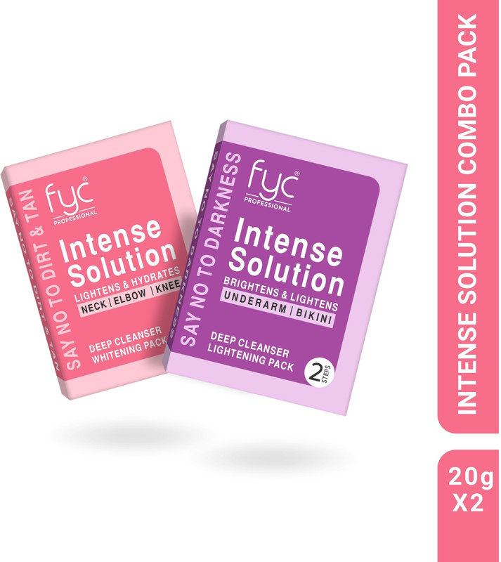 fyc PROFESSIONAL Intense Solution – Underarm, Bikini, Neck, Elbow & Knee Brightening 2 Step Intimate Cream(40 g, Pack of 2)