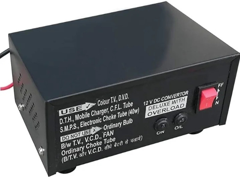 GoodsBazaar 12 Volt DC Converter with 2 AC Output Sockets Plugs 12V DC Converter 12 Volt DC to 220 Volt AC Converter DC to AC Charger 12 Volt Solar SMPS Power Supply 12 Volt Solar Converter 12 V DC Convertor Solar SMPS Solar Convertor Inverter Charger Car Inverter