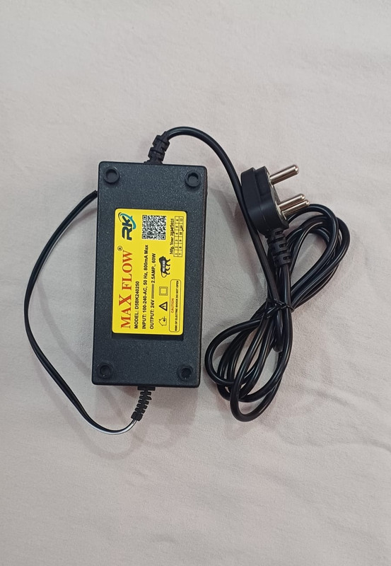 maxflow 24V 2.5Amp SMPS Power Supply for Domestic RO Water Purifiers (Heavy Duty) Worldwide Adaptor(Black)
