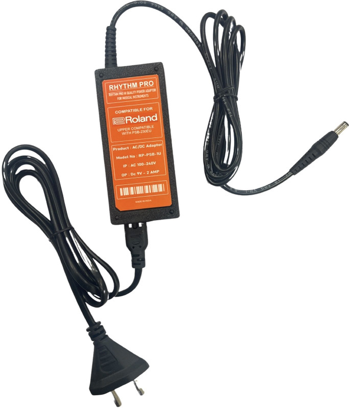 Rhythm Pro Roland PSB-1U 9V/2AMP FOR Roland SPD-30/SPD-SX/HPD-15/HPD-20 Worldwide Adaptor(Black)