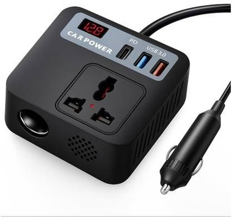 otoobest 200 Watt Car Laptop Charger Fast Charging Worldwide Adaptor(Black)