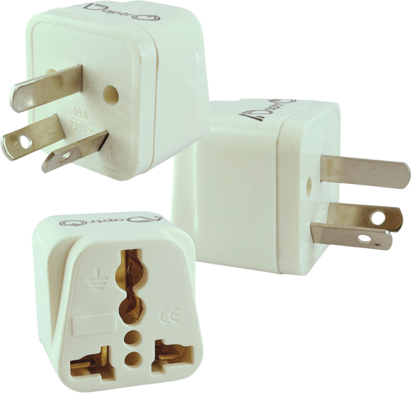 Adaptro Travel Adapter Plug for India to Australia, China, New Zealand Pack 3 Worldwide Adaptor(White)