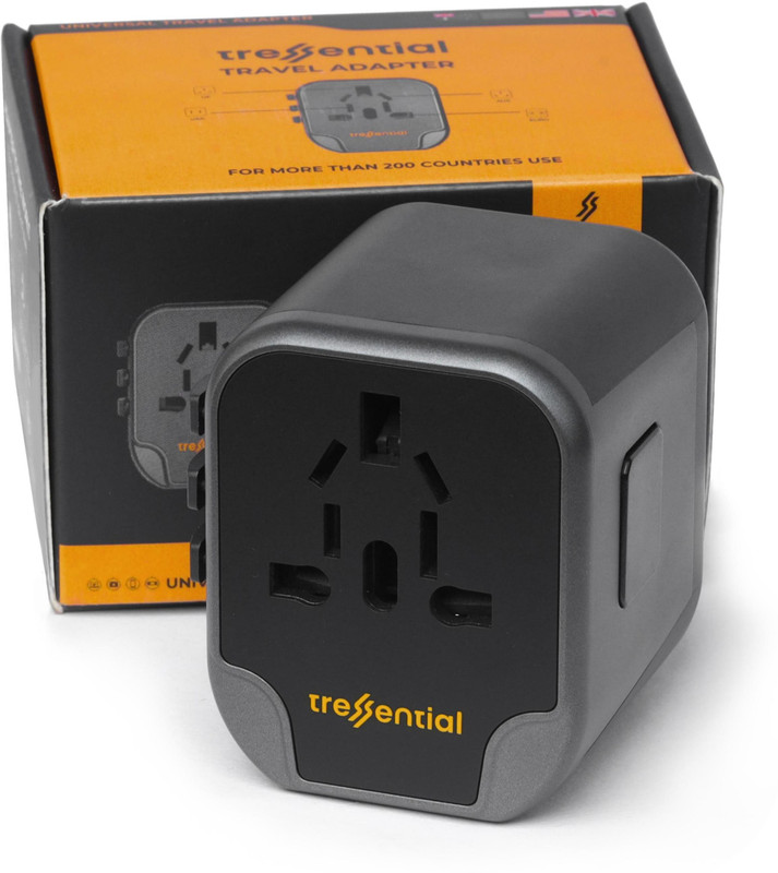 Tressential Universal Travel Adapter with Dual High Speed USB Ports to use in 200+ Countries Worldwide Adaptor(Black)