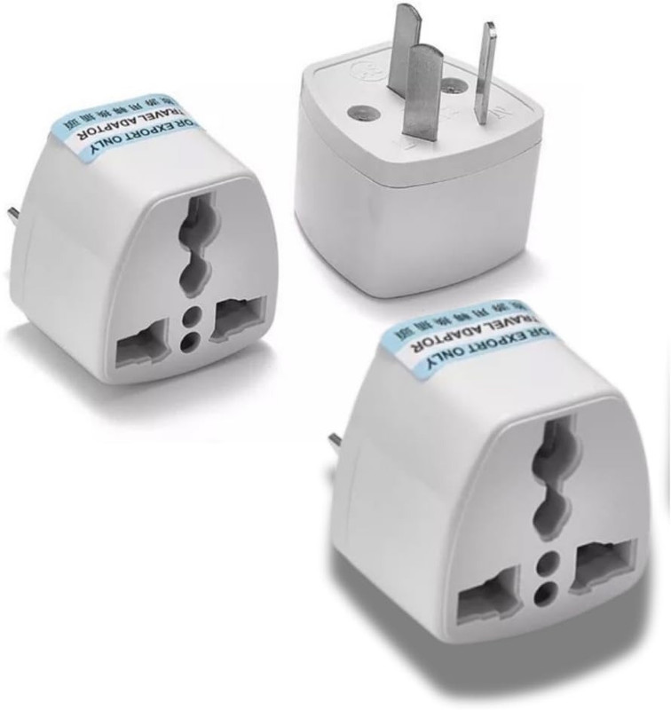 HI-PLASST India to Australia Converter Plug (pack of 3) Universal Socket Adapter Type-I Worldwide Adaptor(White)