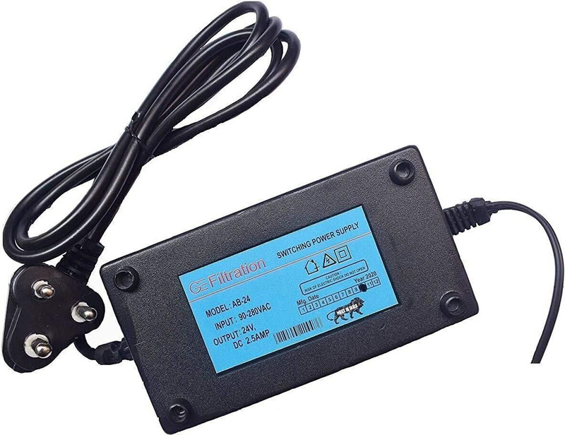 GE FILTRATION SMPS 24v For All RO water purifier/Power Supply (24v 2.5 amp) ( 1 Year Warranty) /24v adapter AC-DC supply converter Worldwide Adaptor(Black)