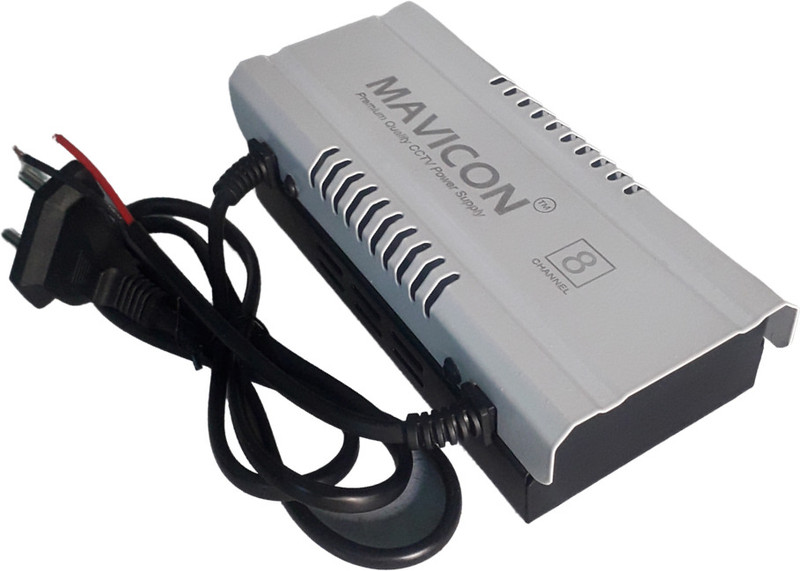 MAVICON TV-out Cable 8 channel smps for cctv camera power supply multiport 12V 10a for 8 cctv camera(White, For Camera, 1 m)
