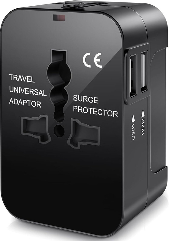 Jihaan Universal Travel Adapter, International Plug Adapter, Universal Adapter Plug Worldwide Adaptor(Black)