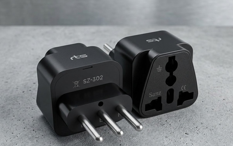 Jihaan 3 PACK of (Type L / Italy) adepter charger plug Worldwide Adaptor(Black)