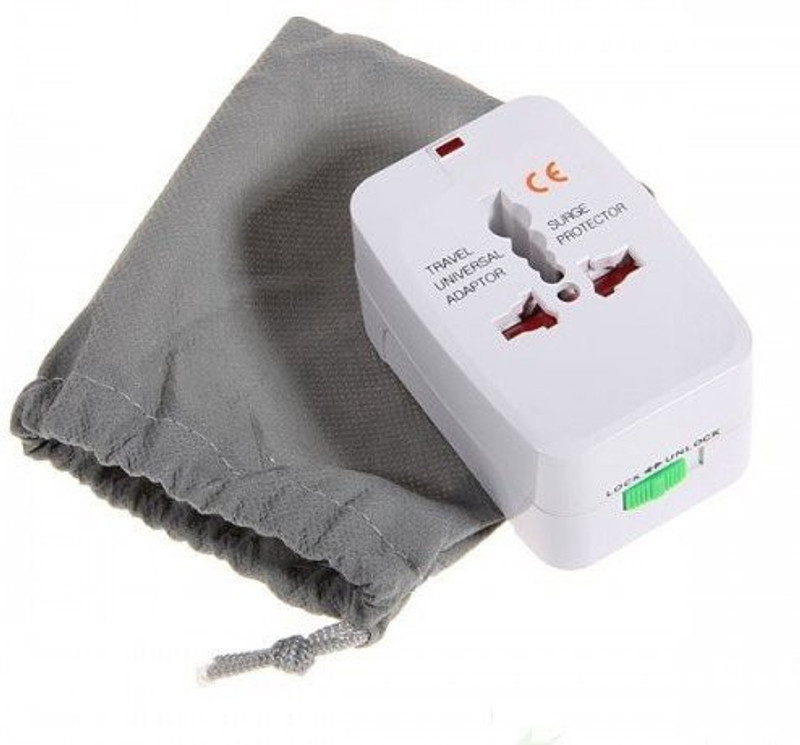KAVANA All in One Worldwide Travel Multi Plug Adapter for USA EU UK AUS Worldwide Adaptor(White)