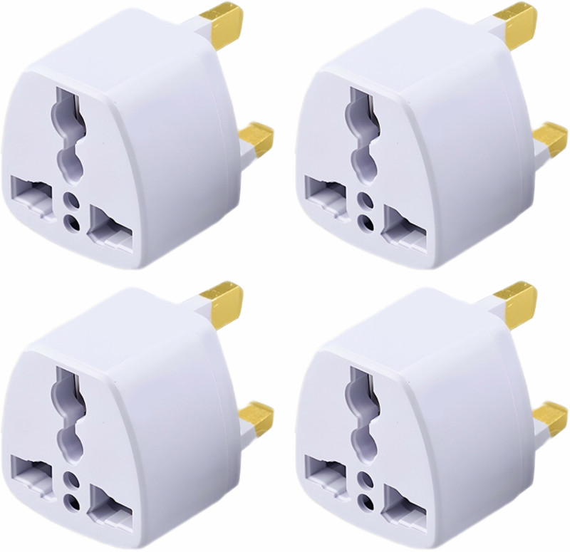 KAVANA (Type G) Travel Adapter UK Flat 3 Pin Power Plug Converter Worldwide Adaptor(White)