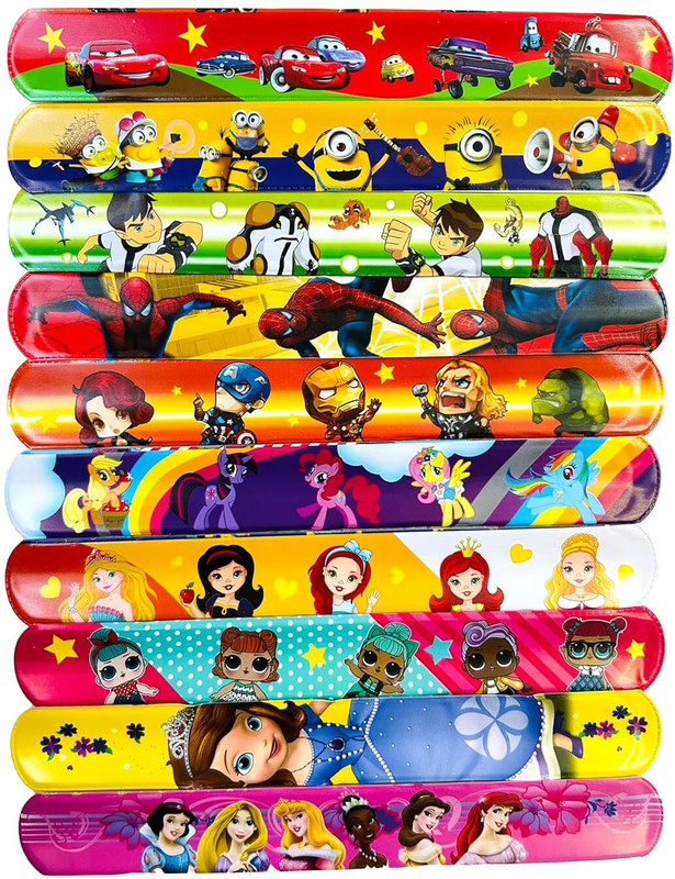 THICK AND THIN DESIGNS Assorted Cartoon Theme Slap scale Bands Boys & Girls(Multicolor, Pack of 5)