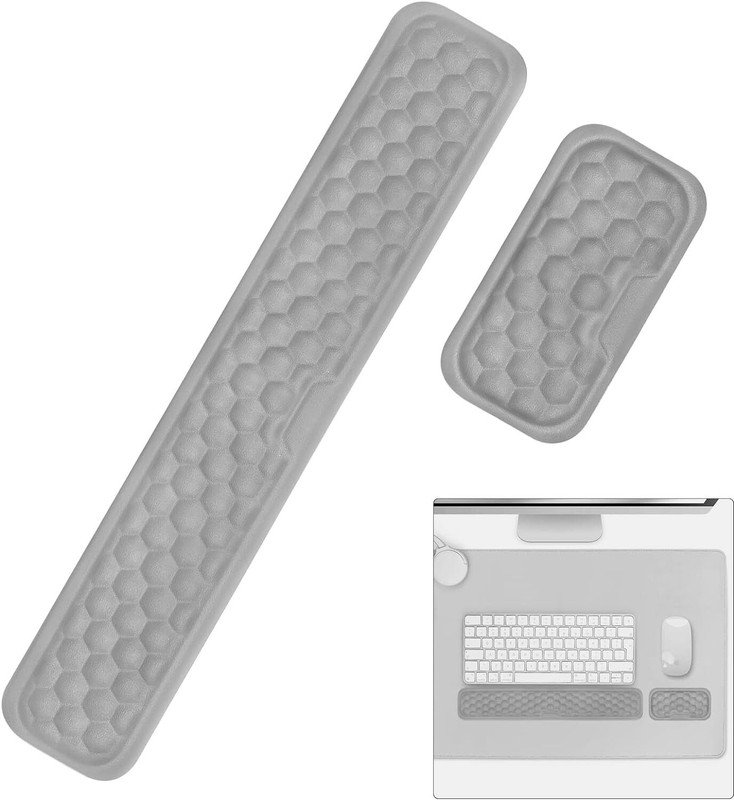Hofason Computer Wrist Support, Memory Foam Keyboard Wrist Support, Wrist Rest Support Memory Foam keyboard mouse pad Wrist Rest(Grey)