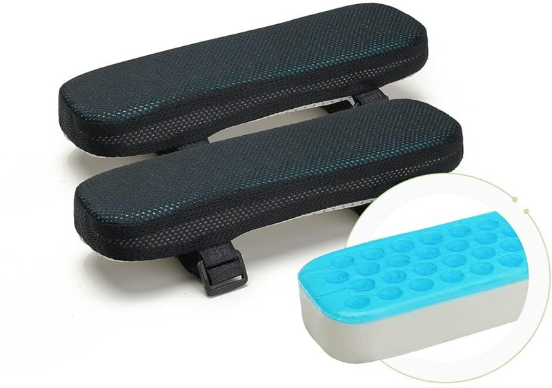 HANNEA Chair Armrest Pads Ergonomic Elbow Pillow Memory Foam Pressure Memory Foam NA Wrist Rest(Black)