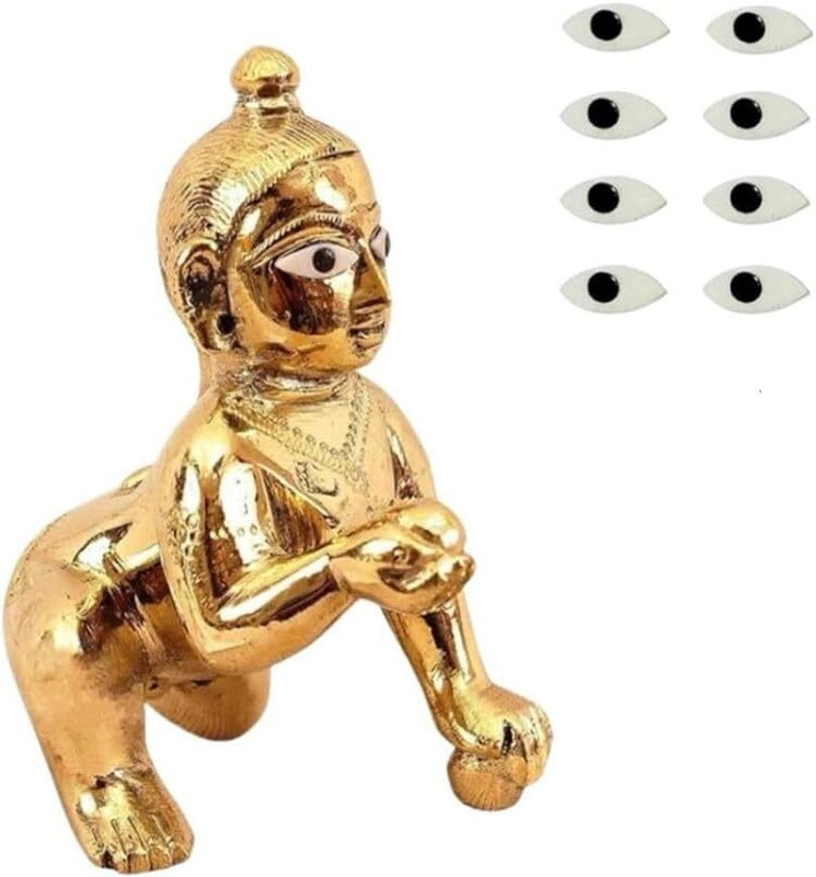 KRISHIV TREND HUB Black, White Laddu Gopal Eyes/Netra Size 0 PACK OF 4