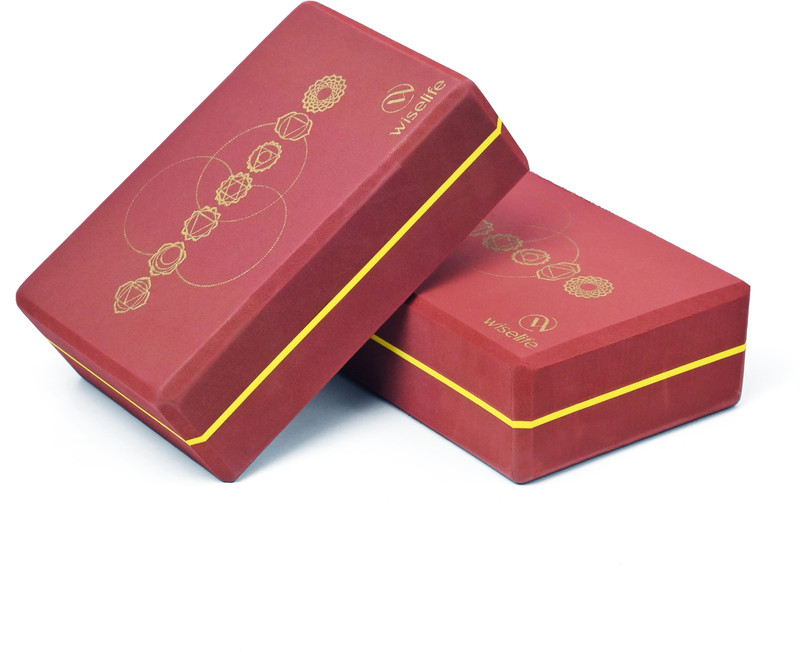 Wiselife Printed Yoga Blocks | Yoga Brick,High-Density EVA Foam Soft Surface for Balance- Yoga Blocks(Pink Pack of 2)
