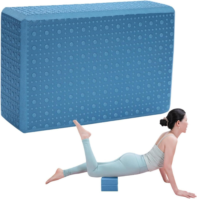 Dhvyant Mart High-Density Premium EVA Foam With Dotted Pilates, Fitness, Stretching Aid Yoga Blocks(Blue Pack of 2)