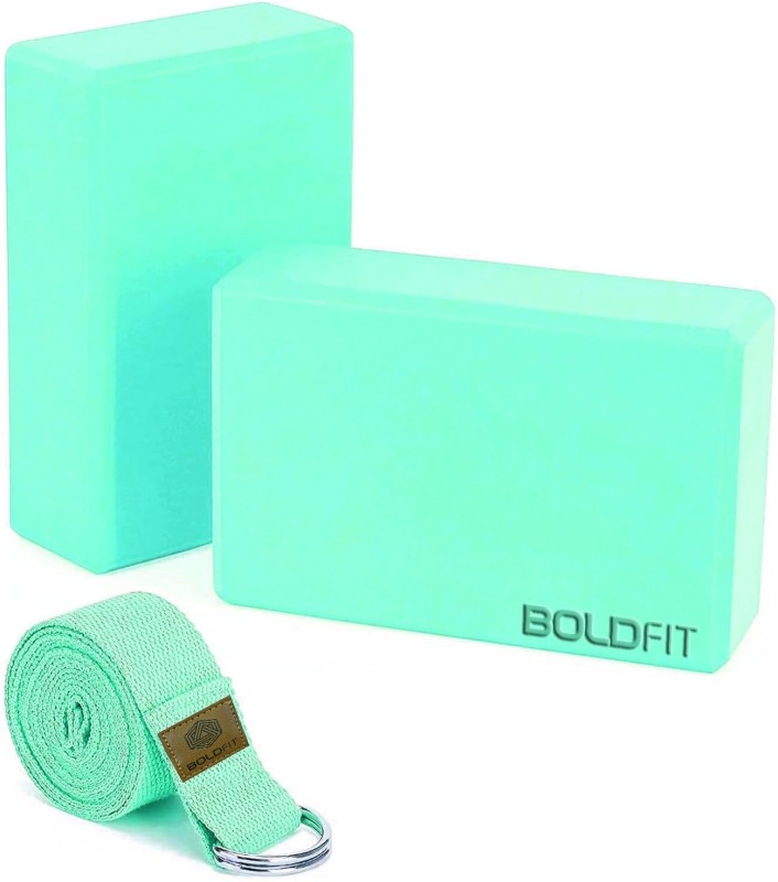 BOLDFIT Yoga Blocks Yoga Brick Gym Exercise Eva Foam Yoga Blocks Yoga Foam Block Yoga Blocks(Green Pack of 2)