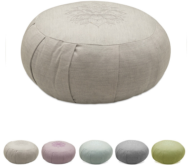Sarveda Zafu Round Meditation Cushion Yoga Blocks(Grey Pack of 1)