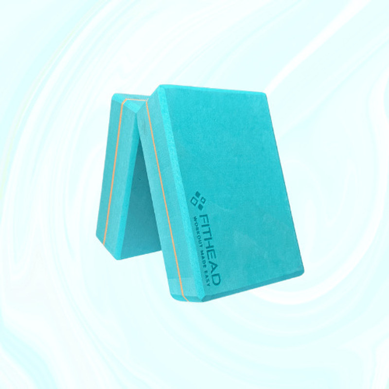 FitHead Unisex Yoga Blocks/Bricks for Stretching, Balancing pose for Yoga, Exercise || Yoga Blocks(Blue Pack of 2)