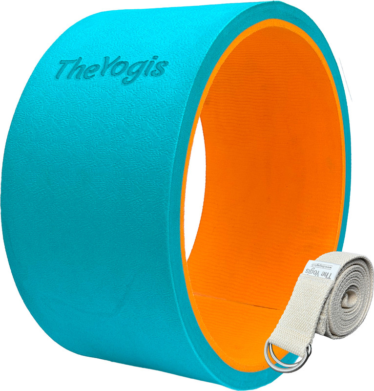 The Yogis Yoga Wheel for Back Bends, Exercise, Stretching for Women and Men Yoga Blocks(Green, Orange Pack of 1)