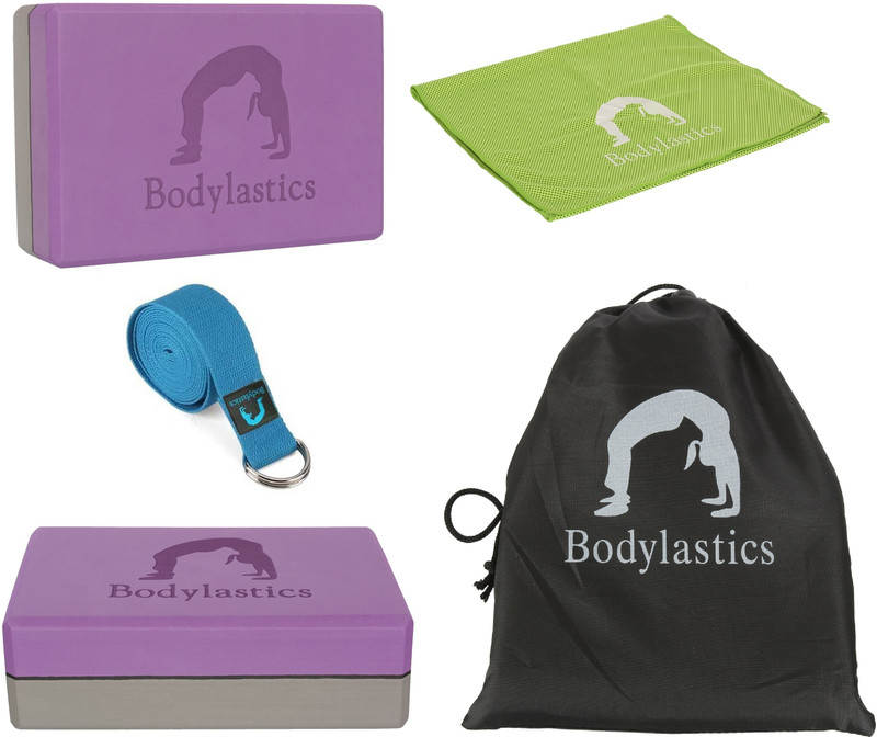 Bodylastics long‑lasting EVA foam material Yoga Blocks(Blue, Brown Pack of 2)