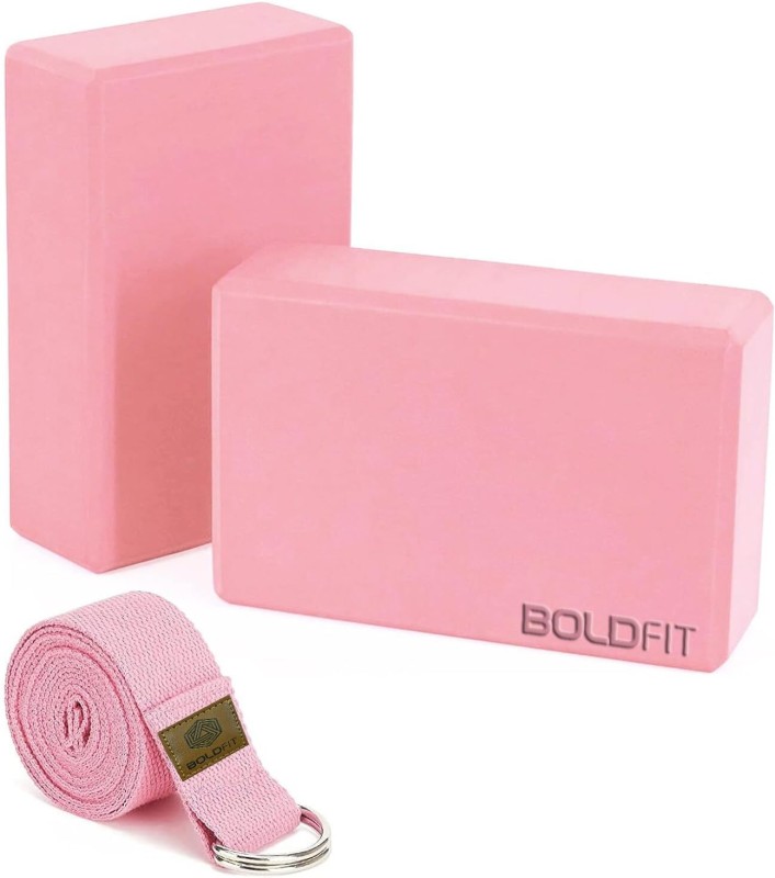 BOLDFIT Yoga Blocks Yoga Brick Gym Exercise Eva Foam Yoga Blocks Yoga Foam Block Yoga Blocks(Pink Pack of 2)