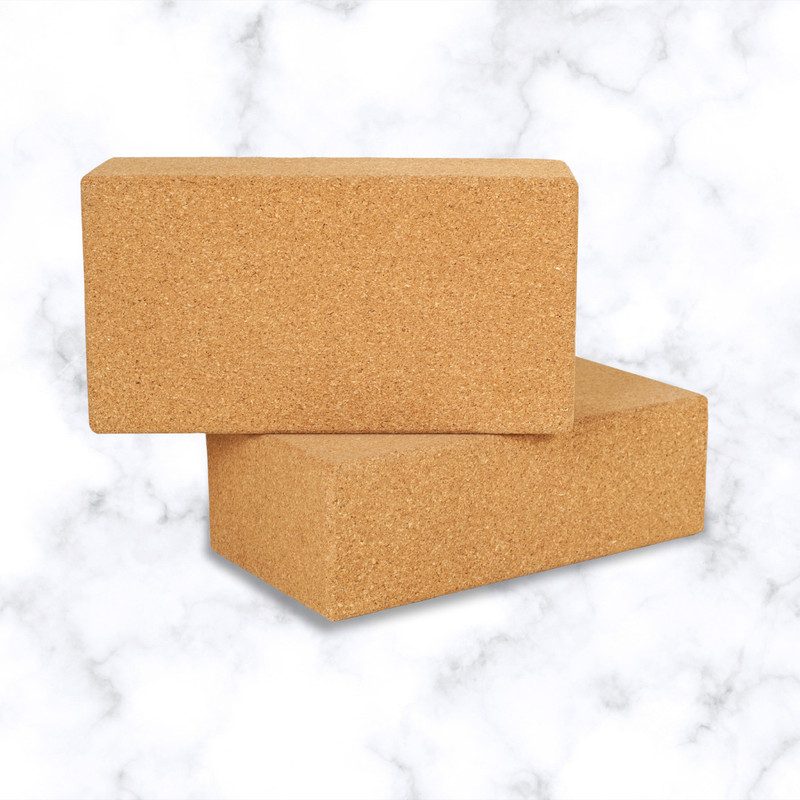 manushya life Natural Cork Yoga Blocks(Brown Pack of 2)