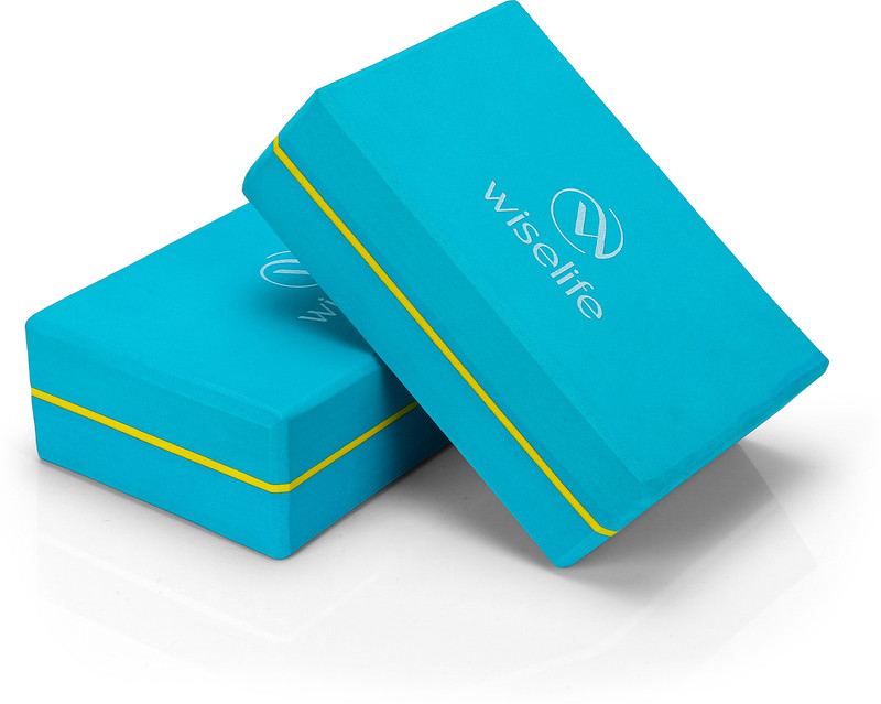 Wiselife Teal Blue Yoga Block Yoga Blocks(Blue Pack of 2)