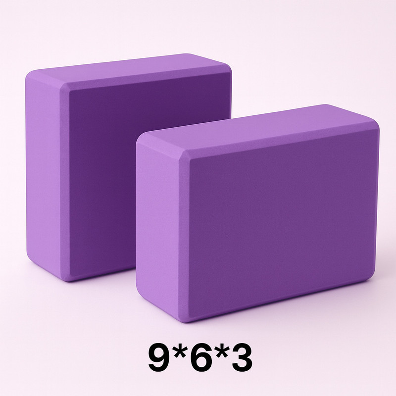 Flexifit Anti-Skid Yoga Block/Brick for Home Workout and Gym - Foam Block for Men & Women Yoga Blocks(Purple Pack of 2)