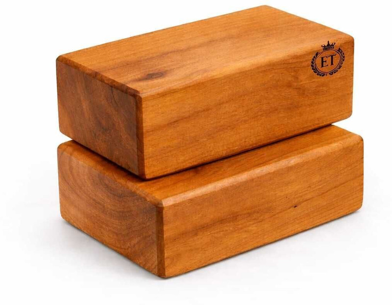 ELITE TEAK INTERNATIONAL Elite Teak International Solid Teak Wood Yoga Brick Block 9x5x3 Inch Yoga Blocks(Brown Pack of 1)