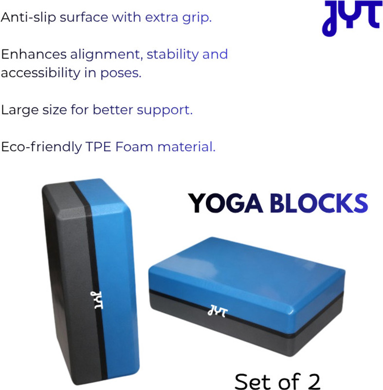 JYT Yoga Block (Set of 2) Yoga Blocks(Grey Pack of 2)