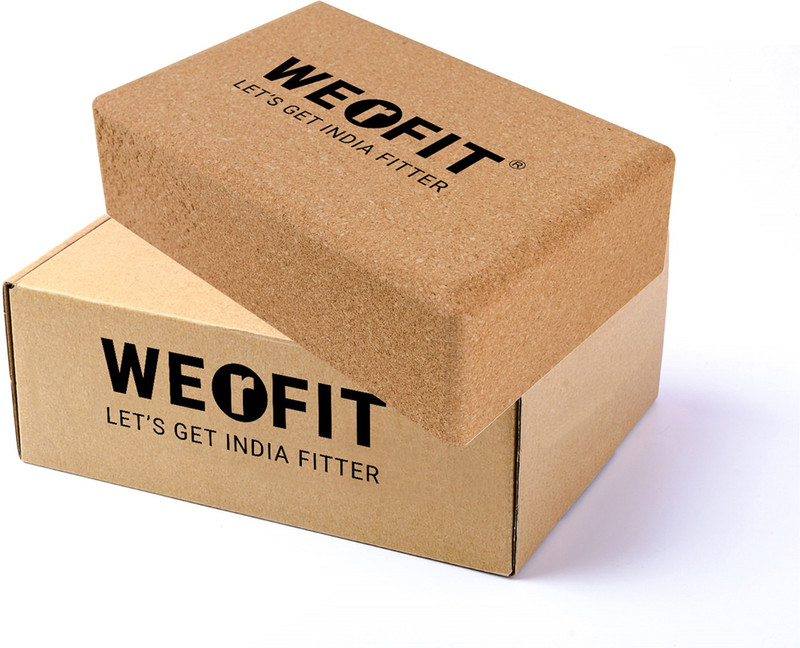 WErFIT High Quality Cork Yoga Brick to Improves Strength & Support Yoga Poses Yoga Blocks(Brown Pack of 1)
