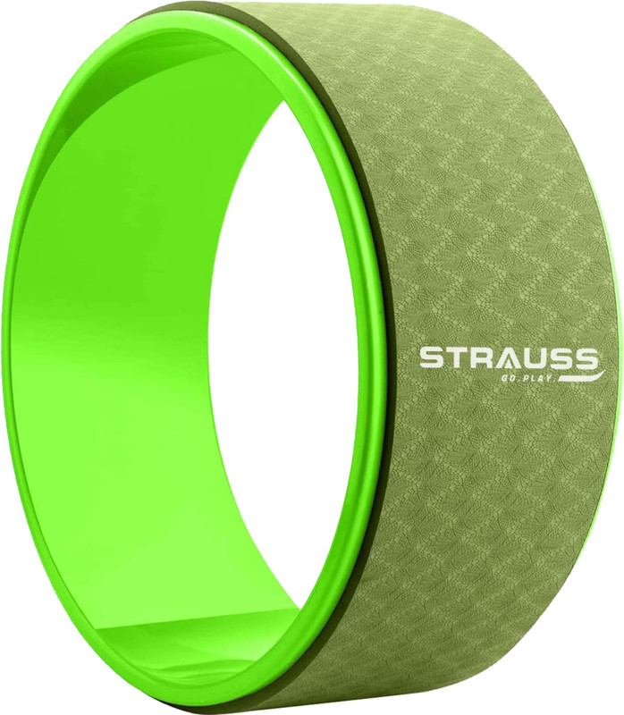Strauss Yoga Wheel | Yoga Roller for Back Bends| Yoga Accessories Yoga Blocks(Green Pack of 1)