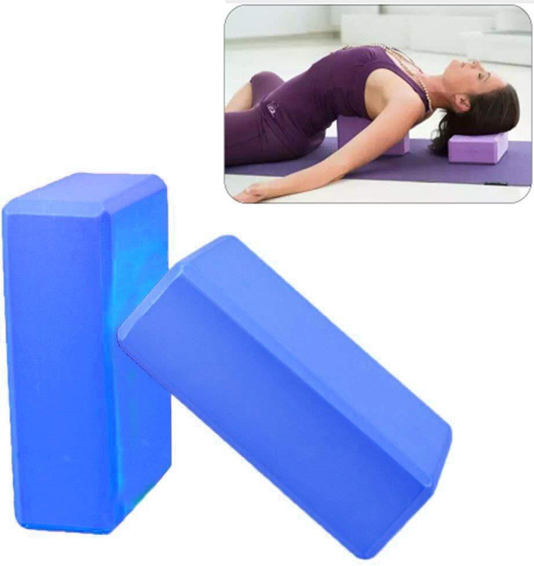 HOMETIC Non-Slip Surface Yoga Block Yoga Blocks(Blue Pack of 2)