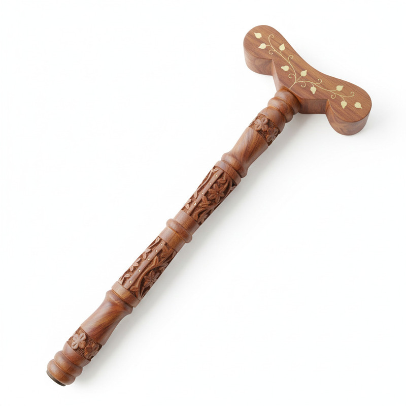 wooden cave traditional yoga danda meditation stick for mala jap and pranayam Yoga Blocks(Brown Pack of 1)