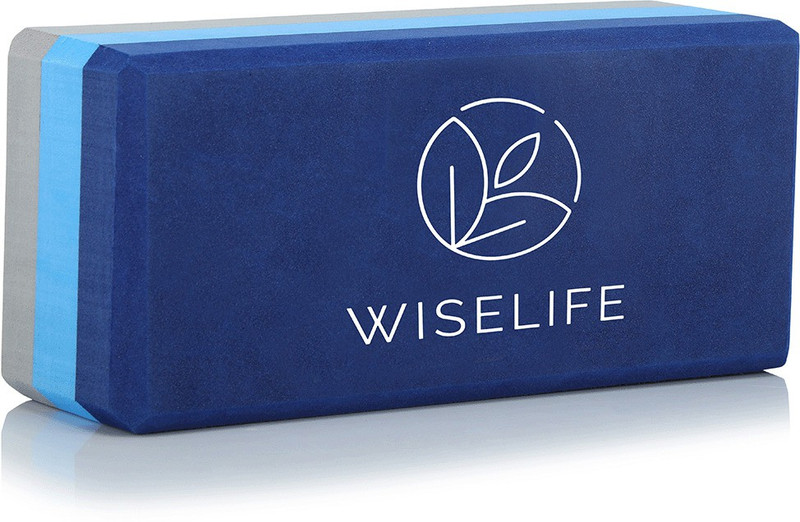 Wiselife Blue Grey Pro Yoga Block | Yoga Brick (Pack of 1, Regular Size) TPE Yoga Blocks(Blue Pack of 3)