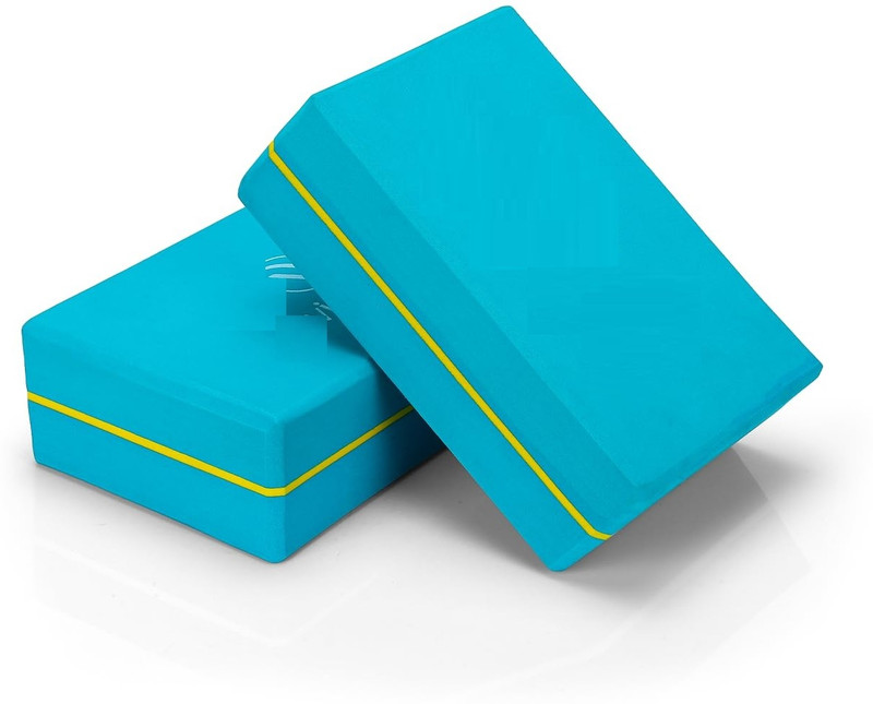Sicomo Yoga Block - Supportive Latex-Free EVA Foam Soft Non-Slip Surface for Yoga, Yoga Blocks(Multicolor Pack of 2)