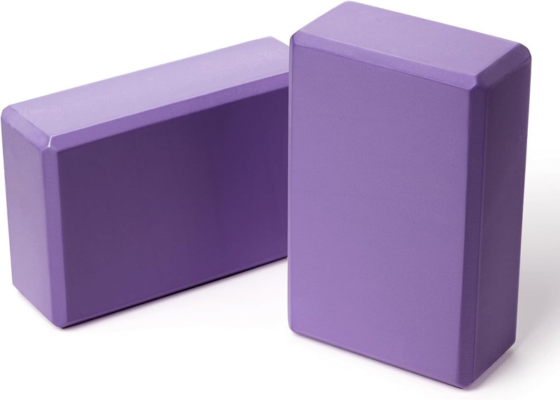 MAGHROLA Non-Slip EVA Foam Yoga Brick Block Soft Surface for Fitness Health Gym Exercise Yoga Blocks(Purple Pack of 2)
