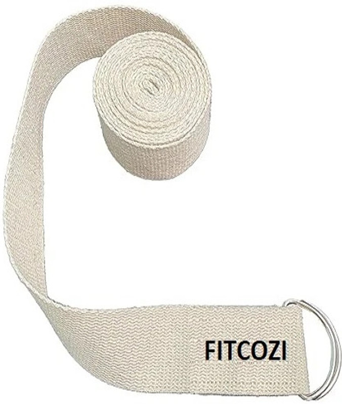 GSI Yoga Strap / Stretch Band white colour with Extra Safe 2 D Ring Cotton Yoga Strap(White)