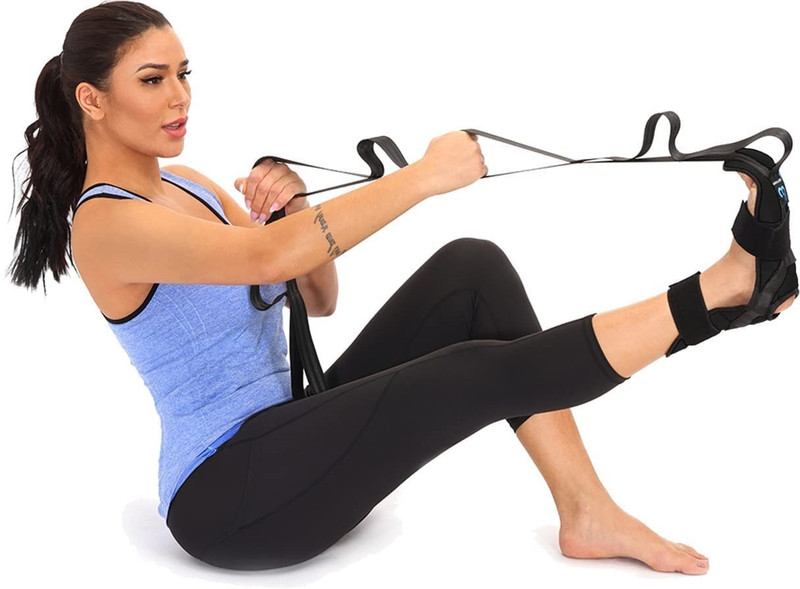 Quinergys Stretching Ligament Belt Resistance Band Polyester, Cotton Yoga Strap(Black)