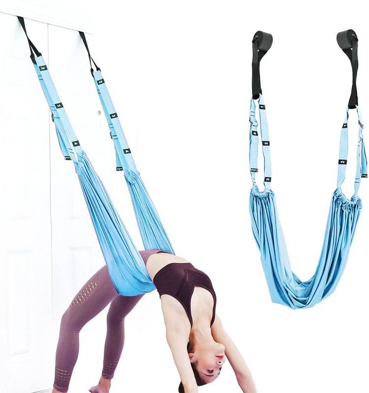 Qpets Pilates, Yoga, Dance & Gymnastics Exercise Cotton Yoga Strap(Blue)