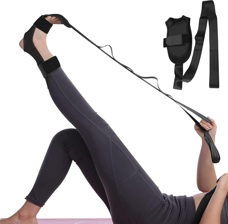 Quinergys Leg Training with Gymnastics Exercises Belt Polyester, Cotton Yoga Strap(Black)