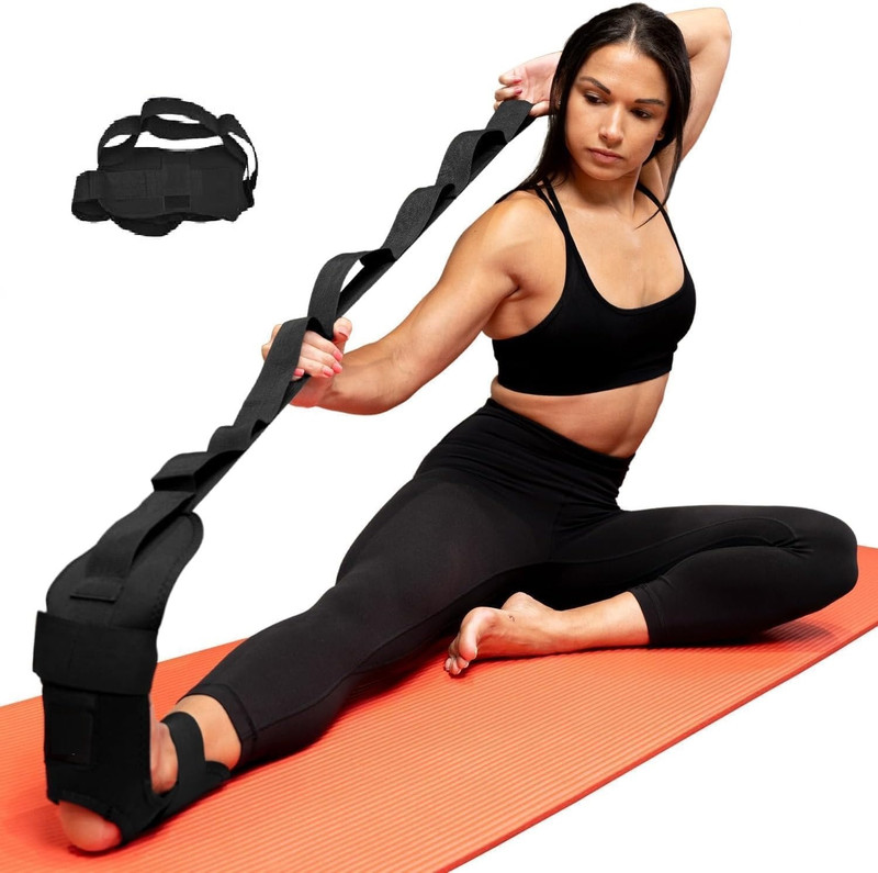 craftisha Yoga Strap/Belt with 6 loops Daily Fitness Foot & Calf Stretcher Polyester Yoga Strap(Black)