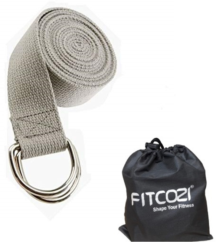 Fitcozi Yoga strap Best for Daily Stretching Physical Therapy & Fitness Cotton Yoga Strap(White)