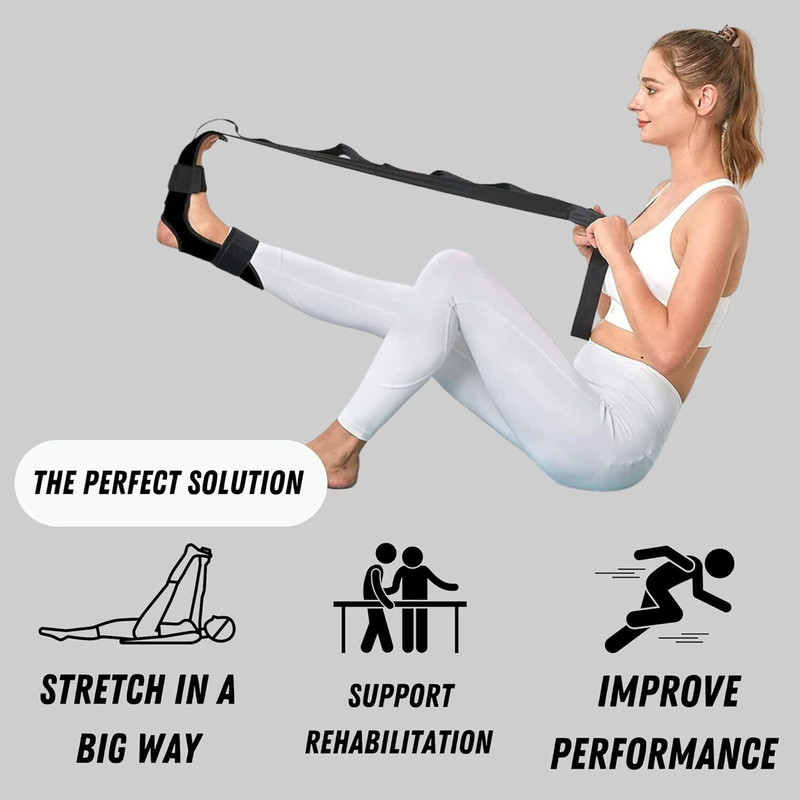 Quinergys Gymnastics Band with Loops Polyester, Cotton Yoga Strap(Black)