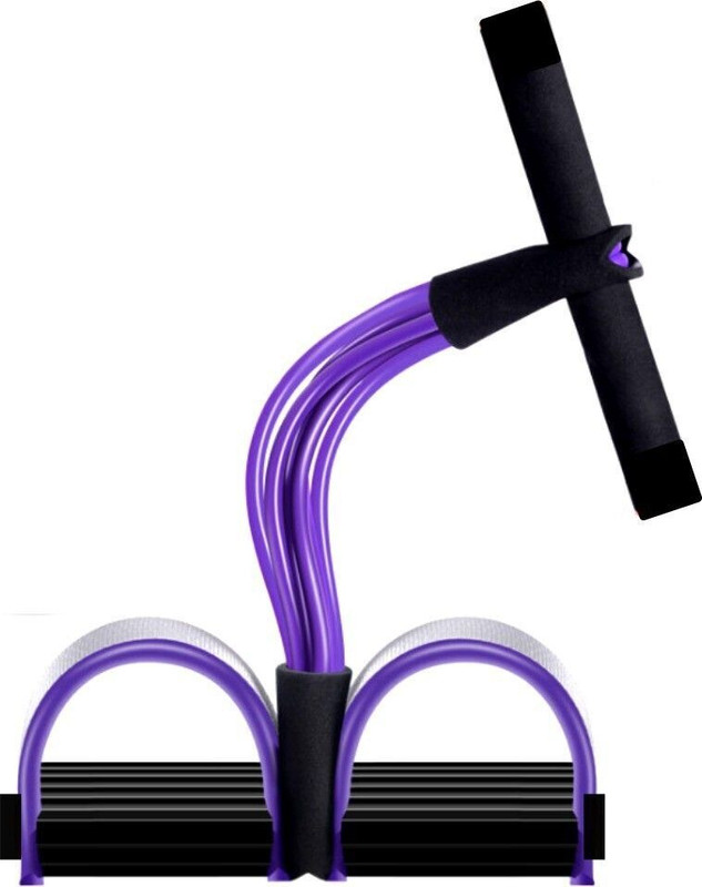 Connectwide 4-Tube Excercise Pedal Pull Reducer - Resistance Band Yoga Sports Equipment Silicone Yoga Strap(Purple)